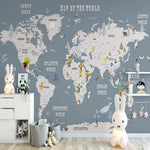 Carte du Monde Murale Papier Peint | Gaia Map