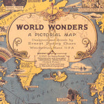 Poster Carte du Monde <br/> Bleu Ancien