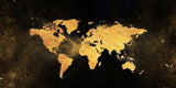 Carte du Monde Noir et Or