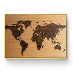 Carte du Monde Impression sur Bois