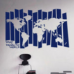 Planisphère Stickers Mural Bleu