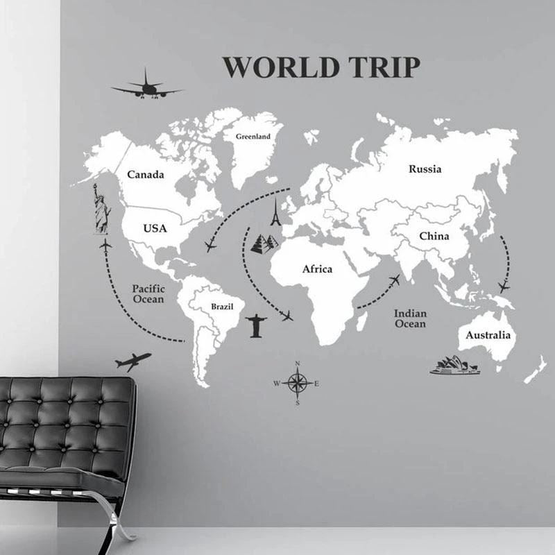 Stickers Carte du Monde , World Trip